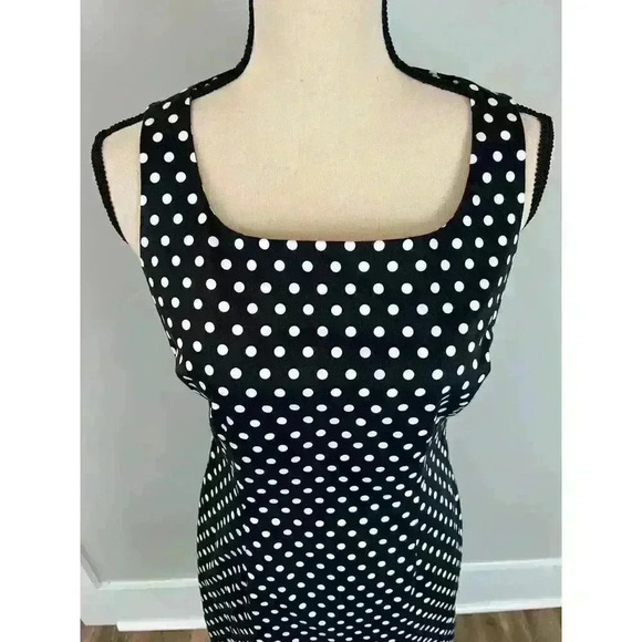 Peserico Made In Italy Midi Polk Dot Sleeveless A Line Dress Women's 42 Size 6 - Picture 3 of 12